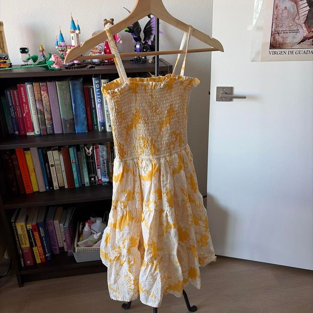 Janie and Jack Girls Yellow Floral Dress Size 12
